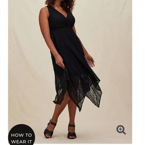 Torrid Black Lace Midi Dress 1x